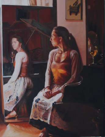 Tükör 80x50cm olaj vászon